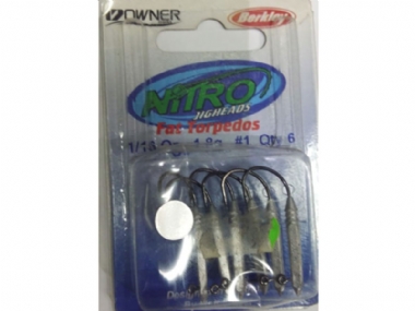BERKLEY NITRO JIG HEAD FAT TORPEDOS 1/16OZ