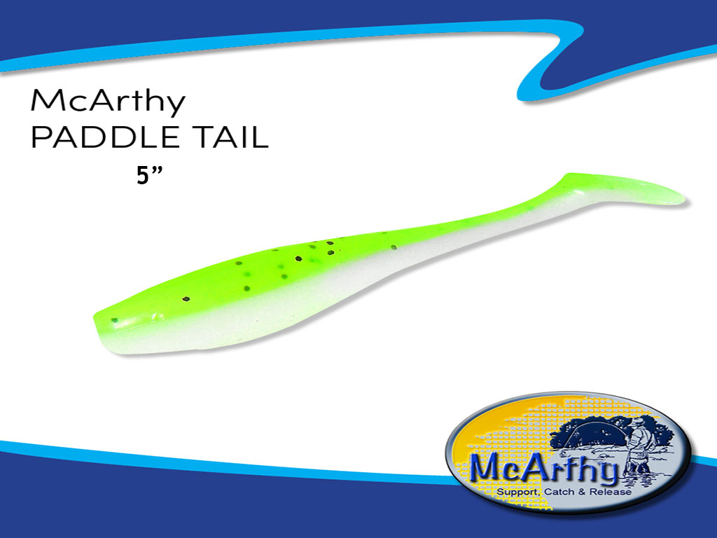 7 Pack of 4 Inch McArthy Paddle Tail Soft Plastic Fishing Lures