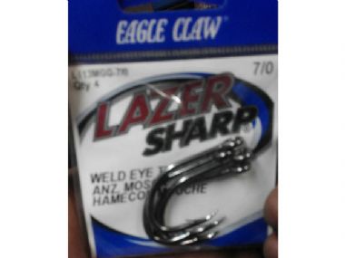 EAGLE CLAW LAZER SHARP WELD EYE TUNA HOOKS L113MMG
