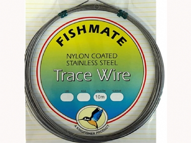 FISH MATE NYLON COATED STAINLESS STEEL CLEAR WIRE 10M