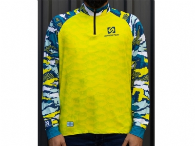 CHINESE COLLAR TROPICAL CAMO YELLOW