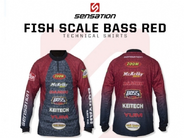 SENSATION FISH SCALE BASS RED