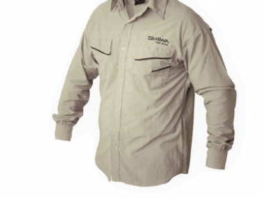 DAIWA QUICK DRY LONG SLEEVE BUTTON SHIRT KHAKI