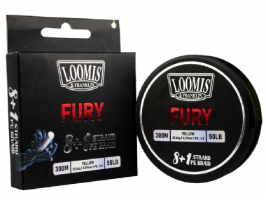 LOOMIS & FRANKLIN FURY 8+1 BRAID YELLOW 300M