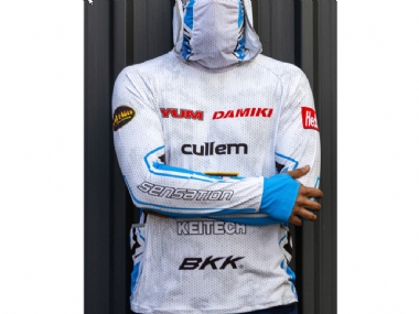 SENSATION FISHING HOODIE  WHITE