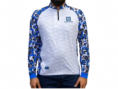 CHINESE COLLAR TROPICAL CAMO WHITE