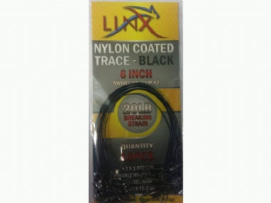 LINX NYLON COATED TRACE BLACK 6''