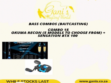BASS COMBO 15 OKUMA RECON 5 MODELS & SENSATION BTX 100