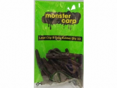 MONSTER CARP LEAD CLIP AND TALE RUBBER  (10)
